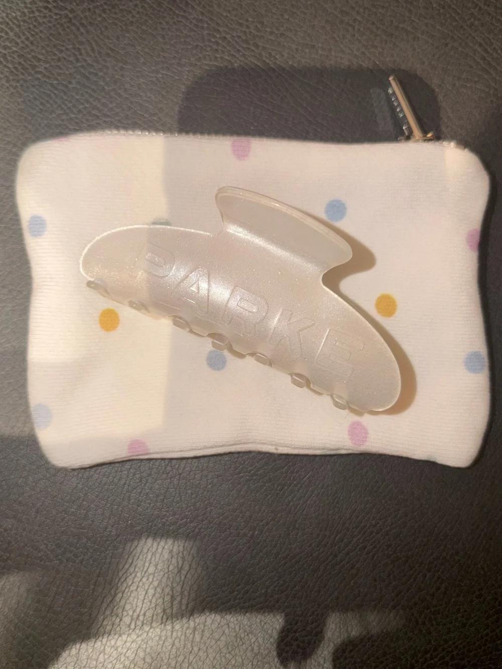 Parke White Sparkle Claw Clip